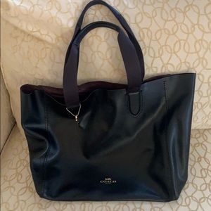 Black Coach Tote bag 17wx14Hx5D. Excellent